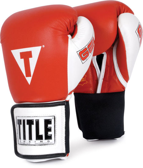 Изображение Тренировочные гелевые перчатки (на липучке) TITLE GEL® красно-белый
