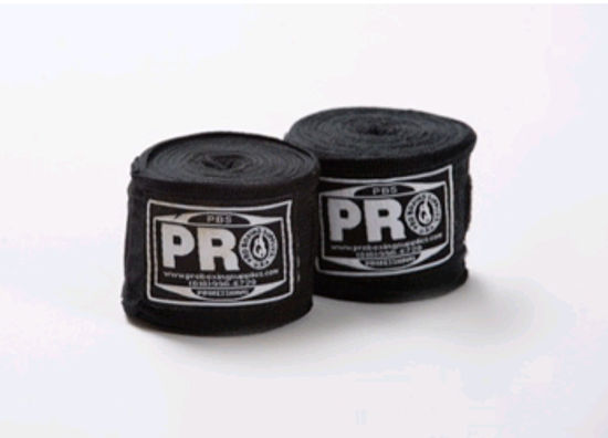 Изображение Боксерские бинты PRO (хлопок,тонкие,не эласт,не линяют) черный 500x5см
