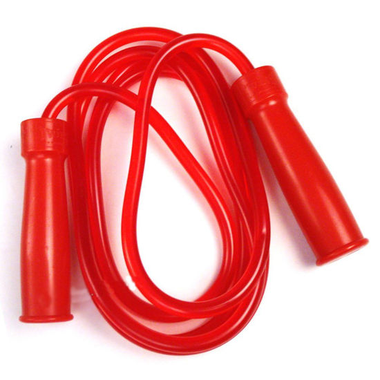 Изображение Скакалка Twins на подшипниках (толстый шнур, ручки пластик, тяжелая, скоростная) красный 275см -9'