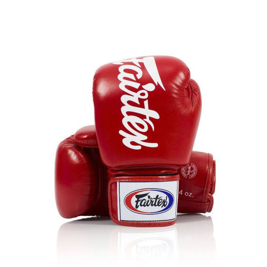 Тайский бокс перчатки Fairtex универсальные на липучке красный