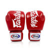 Тайский бокс перчатки Fairtex универсальные на липучке красный