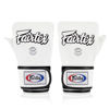 Тайский бокс перчатки Fairtex снарядные с закрытым пальцем на липучке белый