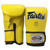 Тайский бокс перчатки Fairtex снарядные с закрытым пальцем на липучке желтый