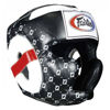 Тайский бокс шлем Fairtex спарринговый с защитой скул и подбородка на липучке черный