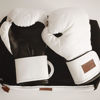 Кожаные боксерские перчатки «Старая школа для души» индивидуальный дизайн, белые
